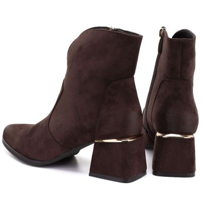 5. Braune Wildleder-Ankle-Boots mit hohem Absatz, Potocki 12422