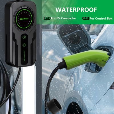 10. Qoltec Mobiles Ladegerät für Elektroautos (EV) mit 2-in-1-Ladegerät Typ 2 SCHUKO 3,5 kW 230 V LCD Tragbare Wandbox 5 m