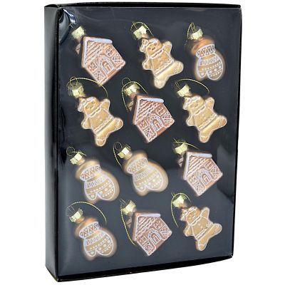 6. GLAS-BAUMSCHMUCK IN AUSSTECHERFORM, LEBKUCHEN, 12 STÜCK, BRAUNER MICA-EFFEKT