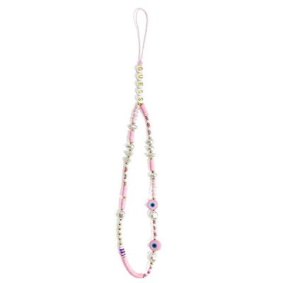 2. Guess, Anhänger GUSTSHPP Phone Strap pink/pink Beads Shell