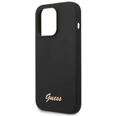 6. Guess GUHCP14XSLSMK iPhone 14 Pro Max 6,7" schwarz/schwarze Hartschale Silikon Vintage Gold Logo