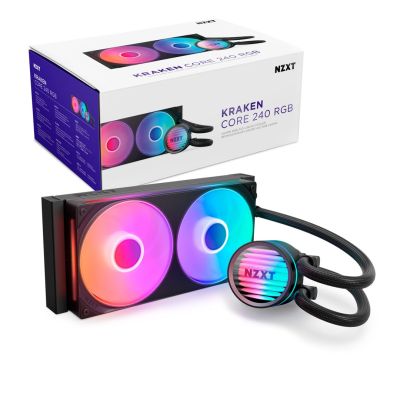 2. NZXT Kraken Core 240 RGB Prozessor-Flüssigkeitskühlungs-Kit 12cm Schwarz 1 Stück.