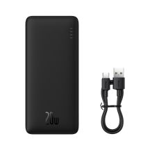 Baseus Airpow Schnelllade-Powerbank 20W 30000mAh mit USB-C - 30cm USB-C-Kabel - Schwarz