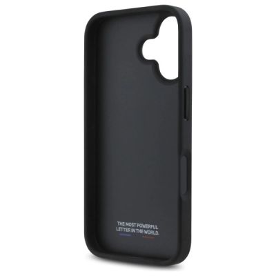 7. BMW M Perforiertes Tricolor Detail Line iPhone 16 Hülle - Schwarz