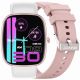 GRAVITY GT18-2 Damen-Smartwatch, pinkes Silikonarmband + weißes Armband