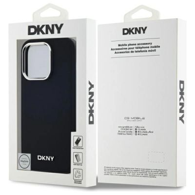 8. DKNY Plain Logo MagSafe Hülle für iPhone 14 Pro – Schwarz
