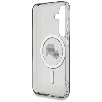 7. Karl Lagerfeld Button Karl & Choupette Heads Printed Logo MagSafe Samsung Galaxy S25 Hülle schwarz