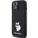 2. Karl Lagerfeld Choupette Metal Pin-Hülle aus Silikon für iPhone 15 Plus / 14 Plus – Schwarz