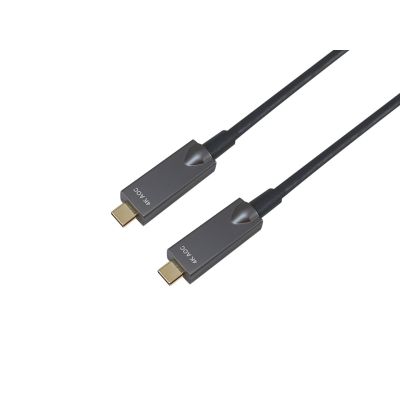 3. Aktives optisches USB-C 3.2-zu-USB-C-Kabel PD 60 W, Edelstahl/Edelstahl, 15,00 m