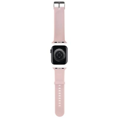 2. Karl Lagerfeld 3D Rubber Karl&Choupette Heads Armband für Apple Watch 42/44/45/49 mm – Rosa