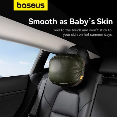 15. Baseus ComfortRide Series Auto-Kopfstützenkissen mit 2 Materialien – dunkelgrün