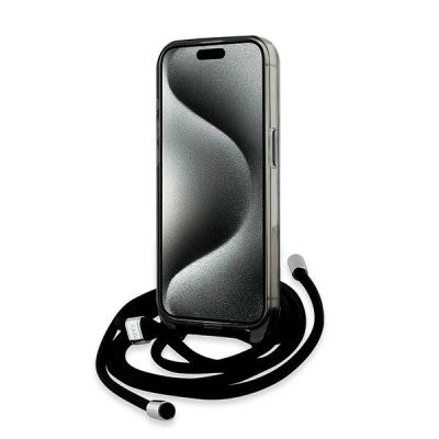 4. Karl Lagerfeld IML Crossbody Monogram Karl & Choupette Head MagSafe Hülle für iPhone 15 Pro Max – Schwarz