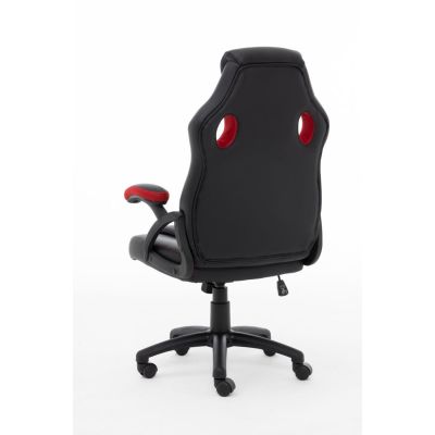 6. Raptor Gaming 437764 Gaming-Stuhl, gepolsterter Sitz, Schwarz, Rot