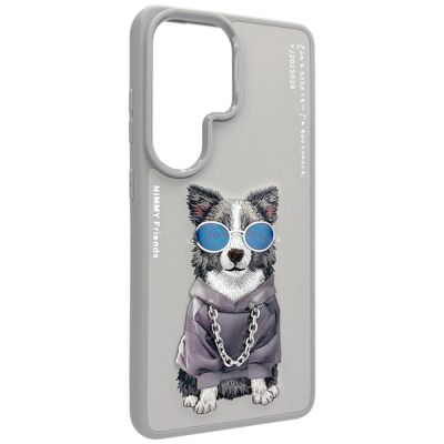 3. Nimmy Brillen-Hülle mit coolem Hundemotiv für Samsung Galaxy S26 Ultra – Grau