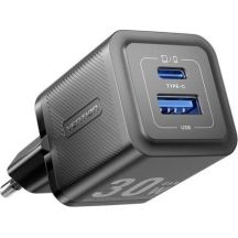 Vention GaN-Ladegerät 1x USB-A 1x USB-C 30 W schwarz