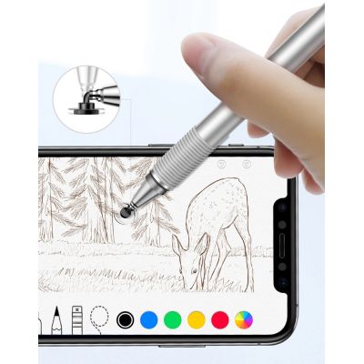 8. Baseus Golden Cudgel ACPCL-0S doppelseitiger Eingabestift für Tablets, Telefone mit Gelstift – Silber