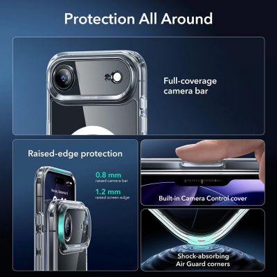 3. ESR Classic Hybrid MagSafe + Panzerglas-Set für iPhone 17 Air – Klar