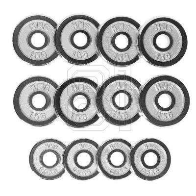 14. Barbells in a CHROME HMS suitcase 2x7,5kg STC15