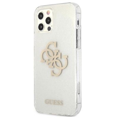 2. Guess GUHCP12LPCUGL4GTR iPhone 12 Pro Max 6,7" transparentes Hartschalenetui Glitter 4G Big Logo
