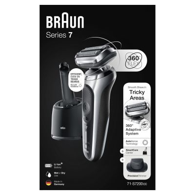 9. Braun Series 7 71-S7200c Folienrasierer/Trimmer, Schwarz/Silber