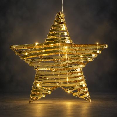 4. DEKORATIVER STERN 20 LED 30 CM GOLD