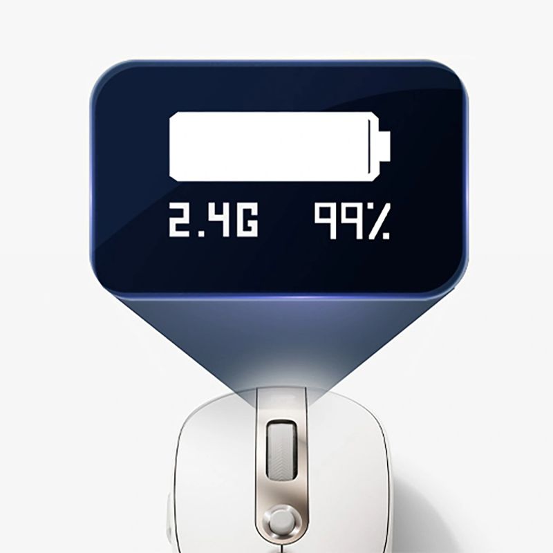 13. Baseus Editor Kabellose Computermaus mit 800-mAh-Akku und Akkuanzeige – Weiß