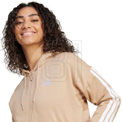 4. adidas Essentials 3-Streifen Fleece-Hoodie mit durchgehendem Reißverschluss W JX7706