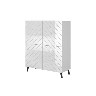 ABETO Bücherregal 100,5 x 40 x H 121,5 cm, weiß/weiß glänzend