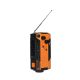 4. Extralink Solar-Notfallradio mit Kurbeldynamo-Powerbank (4000 mAh) und SOS-Taschenlampe SR-4000, tragbar, analog, Schwarz/Orange