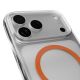 10. Puro Lite Mag TPU+PC Hülle kompatibel mit MagSafe für iPhone 17 Pro Max - Transparent mit orangefarbenem Ring