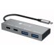Techly IUSB32C-HUB4AC2 Dockingstation, kabelgebunden, USB 3.2 Gen 1 (3.1 Gen 1), Typ-C, Silber