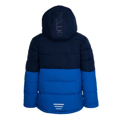 2. Trollkids Kinder Gryllefjord Wasserdichte Winterjacke mit Kapuze, Blau/Marineblau (365-100)