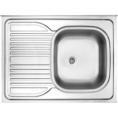 Einzelbecken-Edelstahlspüle mit Abtropffläche links - Overlay ZM6 311L 5907650846529