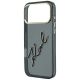 6. Karl Lagerfeld IML Big Signature Schutzhülle mit Metallrahmen aus Kunstharz für iPhone 18 Pro Max / 17 Pro Max – Schwarz
