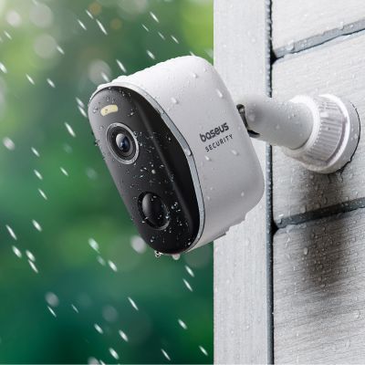7. Baseus Security N1 2K Außenüberwachungsset (2 Kameras) – Weiß