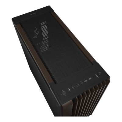 26. ASUS ProArt PA602 Wood Edition Modern Black – Midi-Tower mit Metallfront, Schwarz, Holz