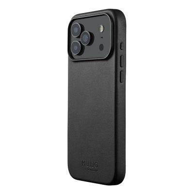 18. Mujjo iPhone 17 Pro Max Schwarze Lederhülle
