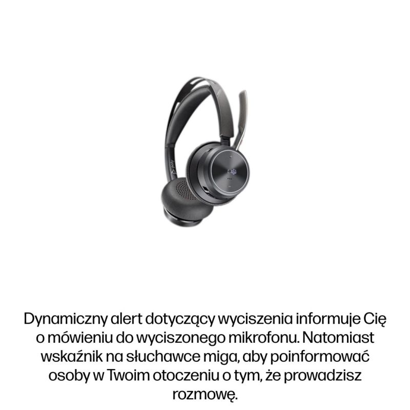 231. POLY Voyager Focus 2 Microsoft Teams-zertifiziertes USB-CC-Headset + USB-C/A-Adapter + Ladeschale