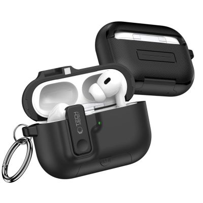 3. Tech-Protect Slim Hook Hülle für AirPods Pro 3 – Schwarz