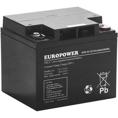 EUROPOWER EPS Serie AGM Batterie 12V 42Ah (Lebensdauer 8-12 Jahre)
