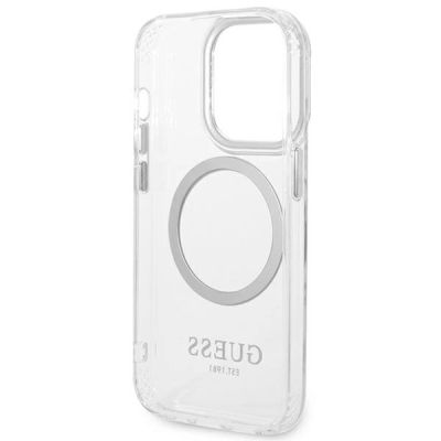 7. Guess GUHMP14XHTRMS iPhone 14 Pro Max 6,7" srebrny/silver hard case Metal Outline Magsafe