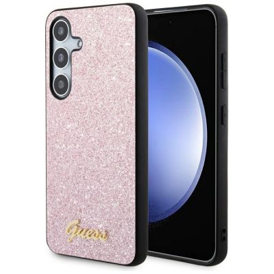 Guess Glitter Script Case für Samsung Galaxy S24 - Rosa