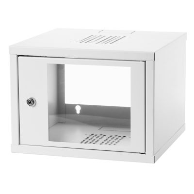 Wandschrank 19'' 4U 568x400 Glastür RAL7035