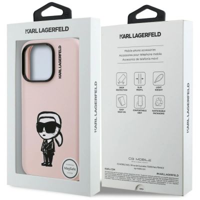 8. Karl Lagerfeld Silikon-MagSafe-Hülle mit Karl-Sketch-Motiv für iPhone 16 Pro – Pink