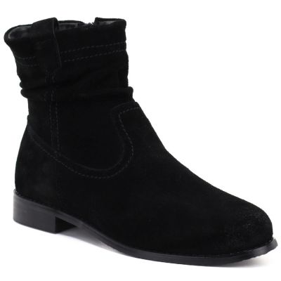 Damen-Lederstiefeletten, ungefüttert, schwarz Potocki JE19480