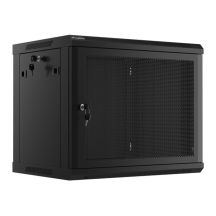Wandregalschrank 19" 9U 600X450 SCHWARZ PERFORIERT TÜR LANBERG (FLAT PACK)