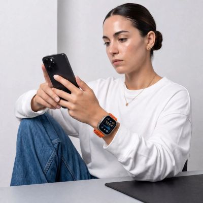 4. Tech-Protect Nylon-Sportarmband für Apple Watch 44 / 45 / 46 / 49 mm – Orange