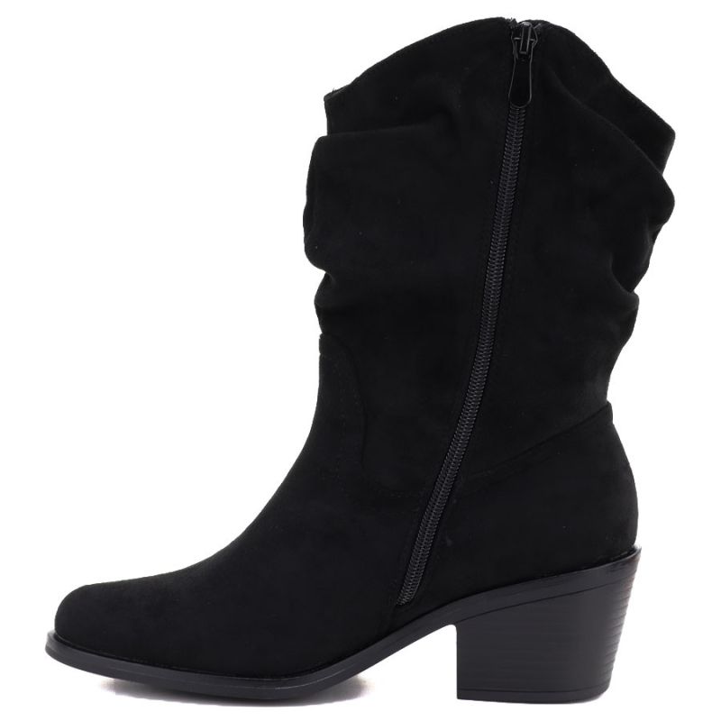 3. Damen-Ankle-Boots, Rüschen-Cowboystiefel, schwarz, Vinceza HX27-16536