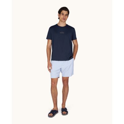 Paul&Shark Herren-T-Shirt aus Baumwolle, Marineblau und Gold, 99311008-50E – Klassischer Schnitt, Logo