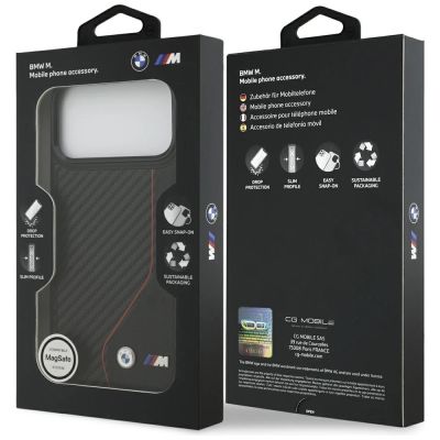 8. BMW M Carbon Line & Logo MagSafe Case für iPhone 17 Pro Max – Rot